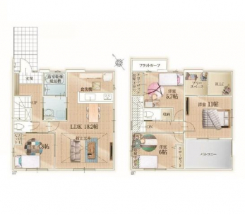 �Ԏ��}�i�̂P�ˌ��j�@4LDK