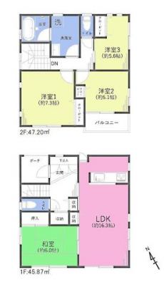 �Ԏ��}�i�̂P�ˌ��j�@4LDK