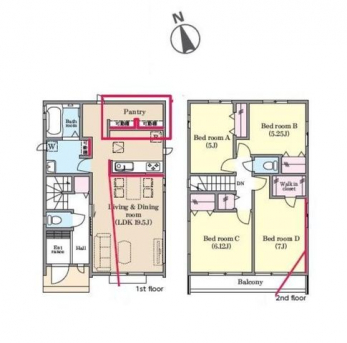 �Ԏ��}�i�̂P�ˌ��j�@4LDK