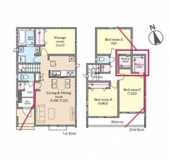 �Ԏ��}�i�̂P�ˌ��j�@3LDK