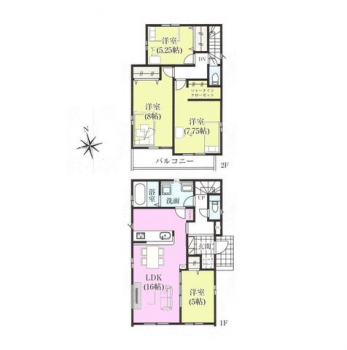 �Ԏ��}�i�̂P�ˌ��j�@4LDK�{WIC