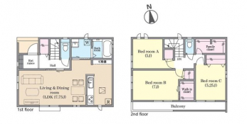 �Ԏ��}�i�̂P�ˌ��j�@3LDK