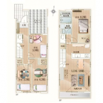 �Ԏ��}�i�̂P�ˌ��j�@4LDK