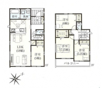 �Ԏ��}�i�̂P�ˌ��j�@4LDK