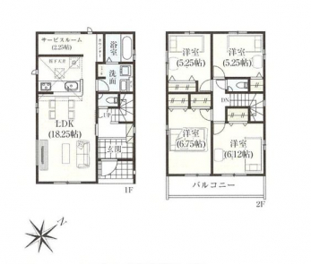 �Ԏ��}�i�̂P�ˌ��j�@4LDK