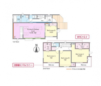 �Ԏ��}�i�̂P�ˌ��j�@4LDK