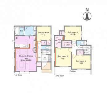 �Ԏ��}�i�̂P�ˌ��j�@4LDK