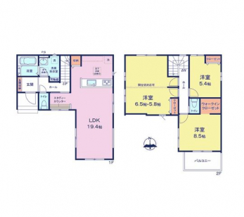 �Ԏ��}�i�̂P�ˌ��j�@3LDK