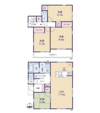 �Ԏ��}�i�̂P�ˌ��j�@4LDK