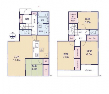 �Ԏ��}�i�̂P�ˌ��j�@4LDK