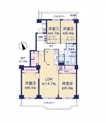 �Ԏ��}�i�̂P�}���V�����j�@4LDK+�[��