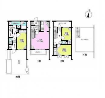 �Ԏ��}�i�̂P�}���V�����j�@3LDK+���[�t�e���X