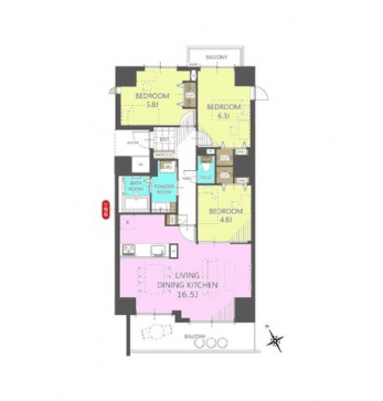 �Ԏ��}�i�̂P�}���V�����j�@3LDK