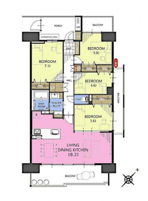 �Ԏ��}�i�̂P�}���V�����j�@4LDK