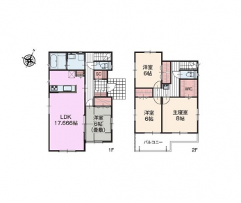 �Ԏ��}�i�̂P�ˌ��j�@4LDK