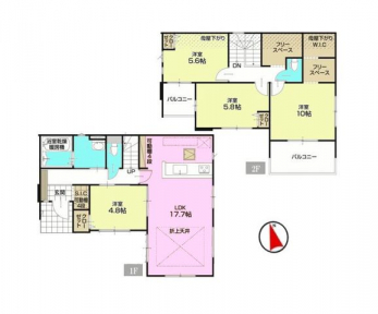 �Ԏ��}�i�̂P�ˌ��j�@4LDK�{WIC