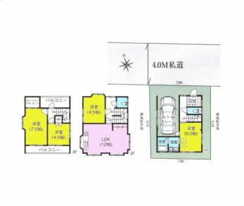 �Ԏ��}�i�̂P�ˌ��j�@4LDK�{WIC�{SSC