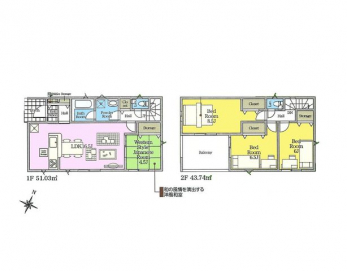 �Ԏ��}�i�̂P�ˌ��j�@4LDK