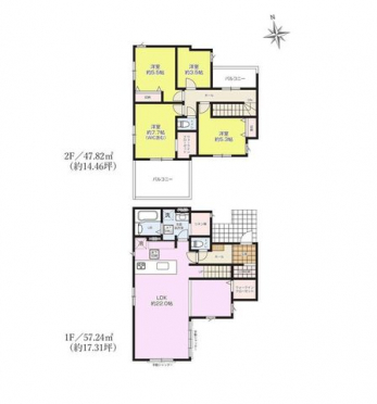 �Ԏ��}�i�̂P�ˌ��j�@4LDK