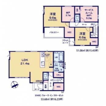 �Ԏ��}�i�̂P�ˌ��j�@2SLDK+�[��