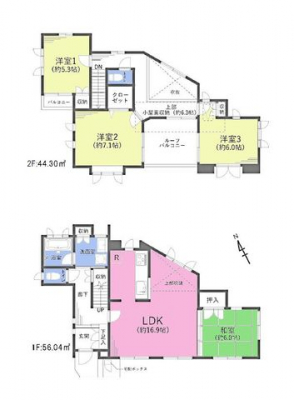 �Ԏ��}�i�̂P�ˌ��j�@4LDK