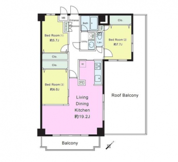 �Ԏ��}�i�̂P�}���V�����j�@3LDK