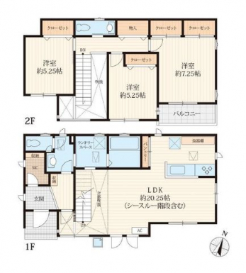 �Ԏ��}�i�̂P�ˌ��j�@4LDK