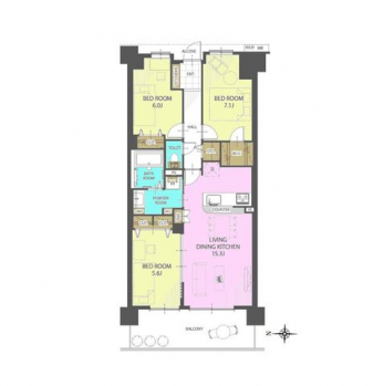 �Ԏ��}�i�̂P�}���V�����j�@3LDK�{WIC