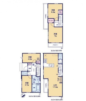 �Ԏ��}�i�̂P�ˌ��j�@4LDK