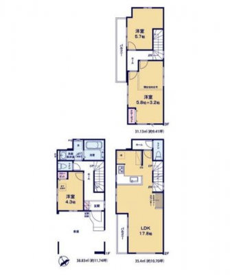 �Ԏ��}�i�̂P�ˌ��j�@3(4)LDK