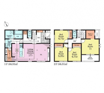 �Ԏ��}�i�̂P�ˌ��j�@4LDK+WIC