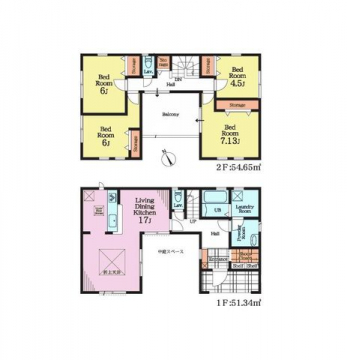 �Ԏ��}�i�̂P�ˌ��j�@4LDK