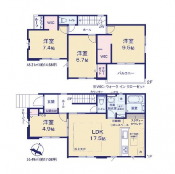 �Ԏ��}�i�̂P�ˌ��j�@4LDK