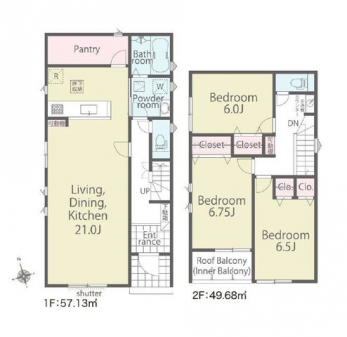 �Ԏ��}�i�̂P�ˌ��j�@3LDK