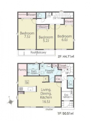 �Ԏ��}�i�̂P�ˌ��j�@3LDK