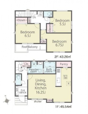 �Ԏ��}�i�̂P�ˌ��j�@3LDK