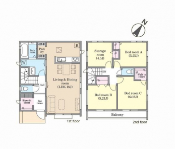 �Ԏ��}�i�̂P�ˌ��j�@4LDK