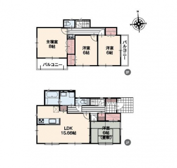 �Ԏ��}�i�̂P�ˌ��j�@4LDK