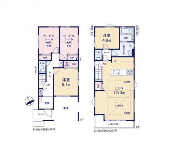 �Ԏ��}�i�̂P�ˌ��j�@2LDK+2S