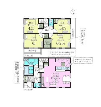 �Ԏ��}�i�̂P�ˌ��j�@4LDK�{WIC