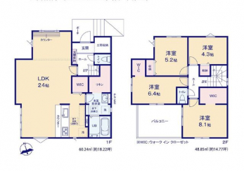 �Ԏ��}�i�̂P�ˌ��j�@4LDK