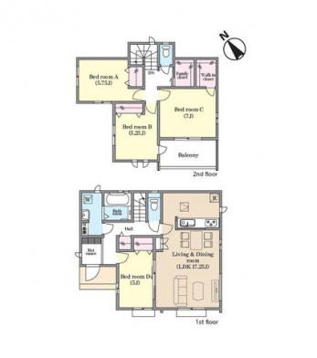 �Ԏ��}�i�̂P�ˌ��j�@4LDK