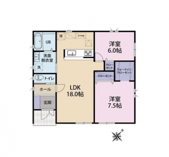 �Ԏ��}�i�̂P�ˌ��j�@2LDK