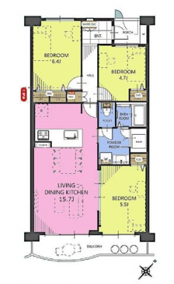 �Ԏ��}�i�̂P�}���V�����j�@3LDK