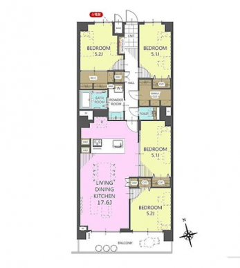 �Ԏ��}�i�̂P�}���V�����j�@4LDK+WIC�{FC