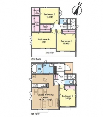 �Ԏ��}�i�̂P�ˌ��j�@4LDK