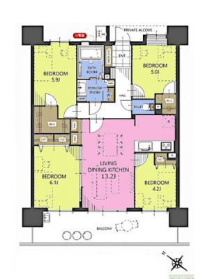 �Ԏ��}�i�̂P�}���V�����j�@4LDK