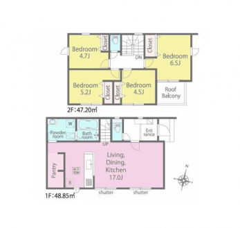 �Ԏ��}�i�̂P�ˌ��j�@4LDK