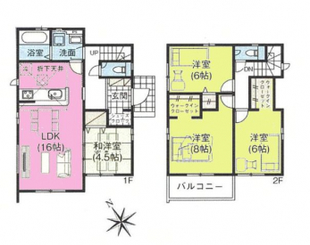 �Ԏ��}�i�̂P�ˌ��j�@4LDK