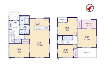 �Ԏ��}�i�̂P�ˌ��j�@4LDK